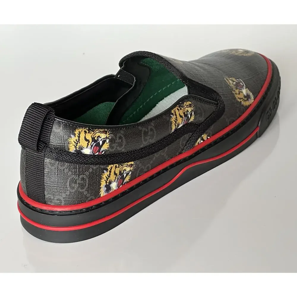 NIB Gucci Men's Low-top Tiger Black Canvas Sneakers 11.5 US (Gucci 11) 699971 IT